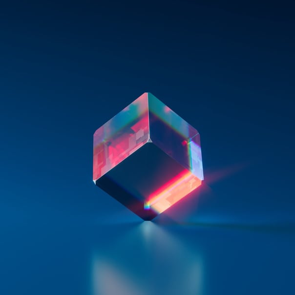 Image of a cube balancing on one of its vertices